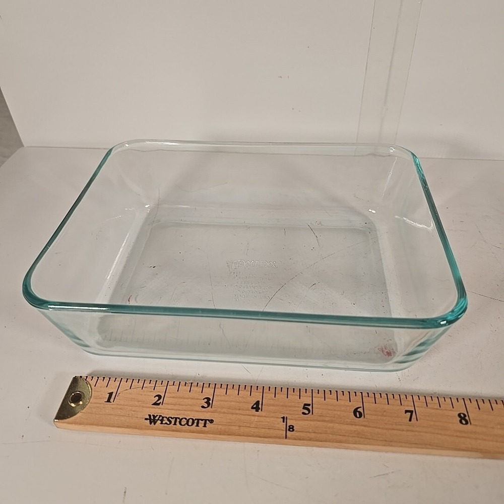 Pyrex 7211 6 Cups Baking Dish Clear Blue Tint‎ Glass